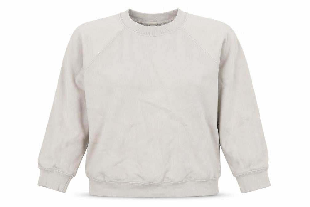 H&M Women Beige Cotton Blend Crew Neck Pullover Sweatshirt Size S
