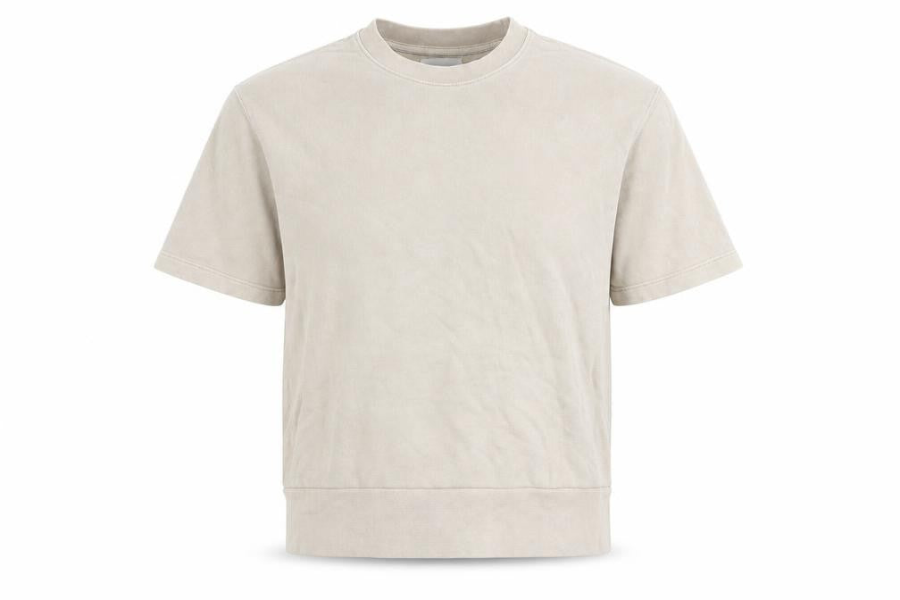 Topman Men's Beige Short Sleeve Crew Neck Cotton T-Shirt Size S