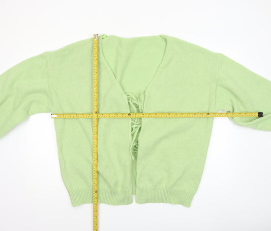 SHEIN Curve Women's Green 3XL Knit V-Neck Long Sleeve Cardigan