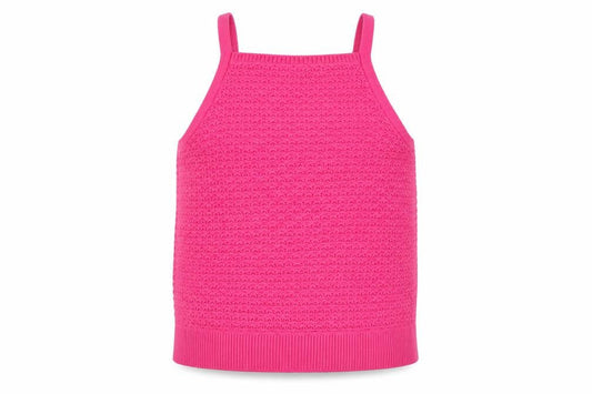 Abercrombie & Fitch Kids Girls Pink Knit Halter Tank Top 15-16 Years Cotton Blend