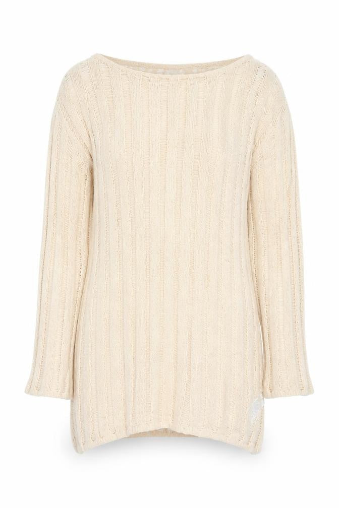 H&M Divided Women’s Beige Open-Knit Long Sleeve Pullover Jumper Size 12