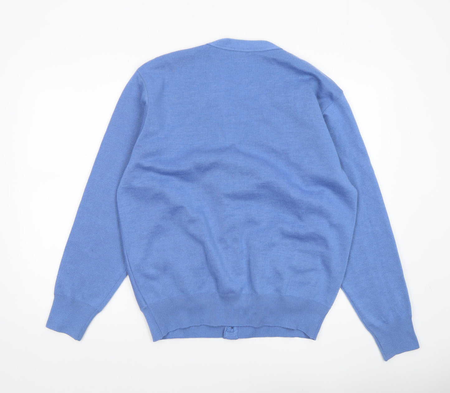 Gabicci Women Blue Wool Blend Button V-Neck Cardigan L