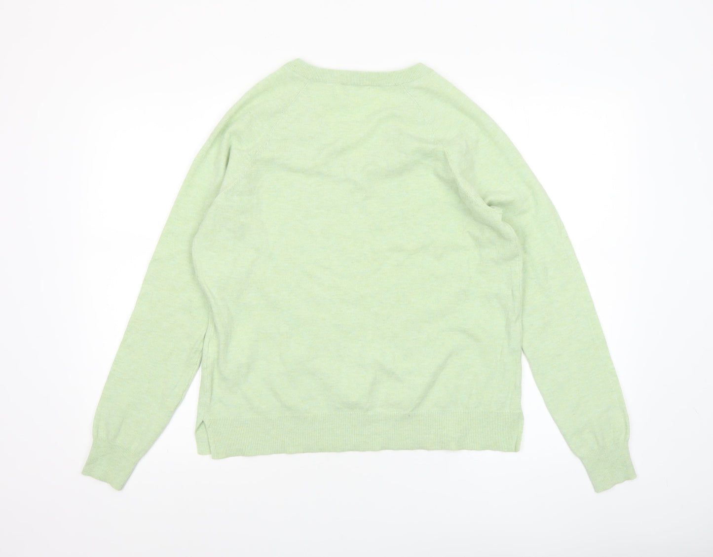 Primark Women Green V-Neck Pullover Knit Jumper Size S