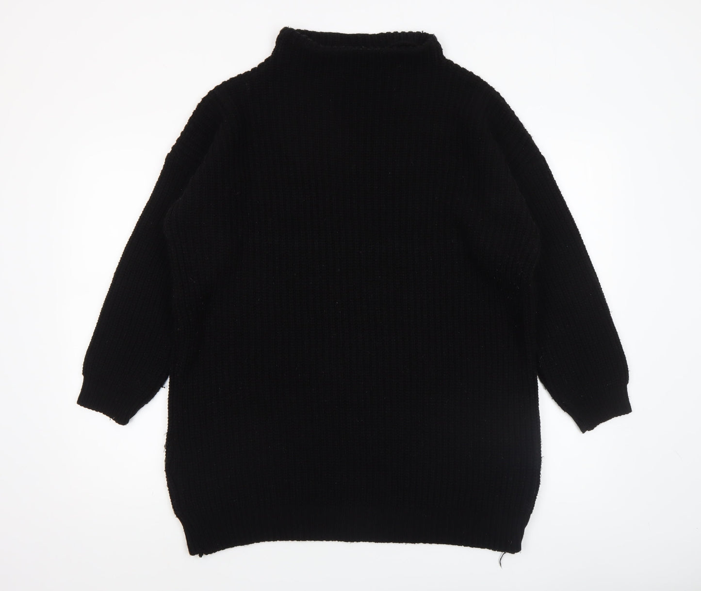 PrettyLittleThing Womens Black High Neck Knit Jumper Size M