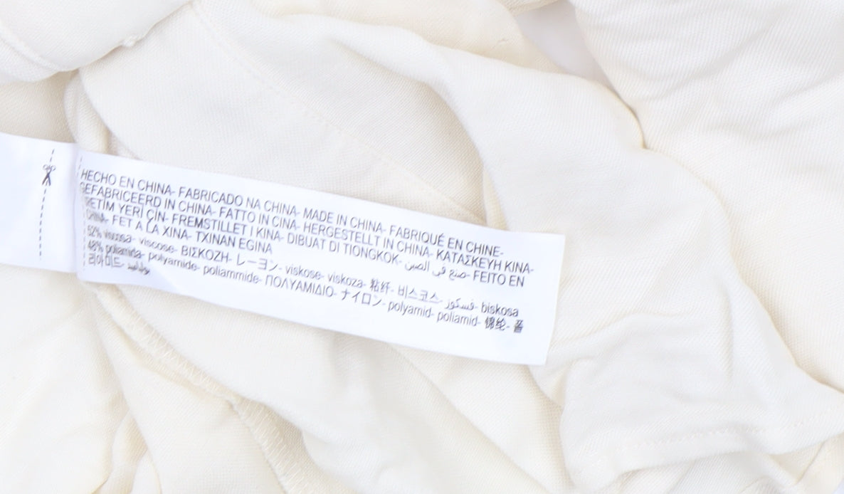 Massimo Dutti Women's Ivory Long Sleeve Button-Up Shirt Size S