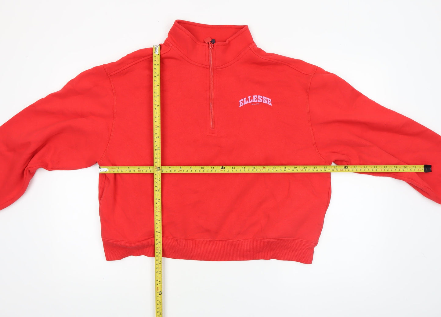 Ellesse Women's Red 1/4 Zip Pullover Sweatshirt UK 14
