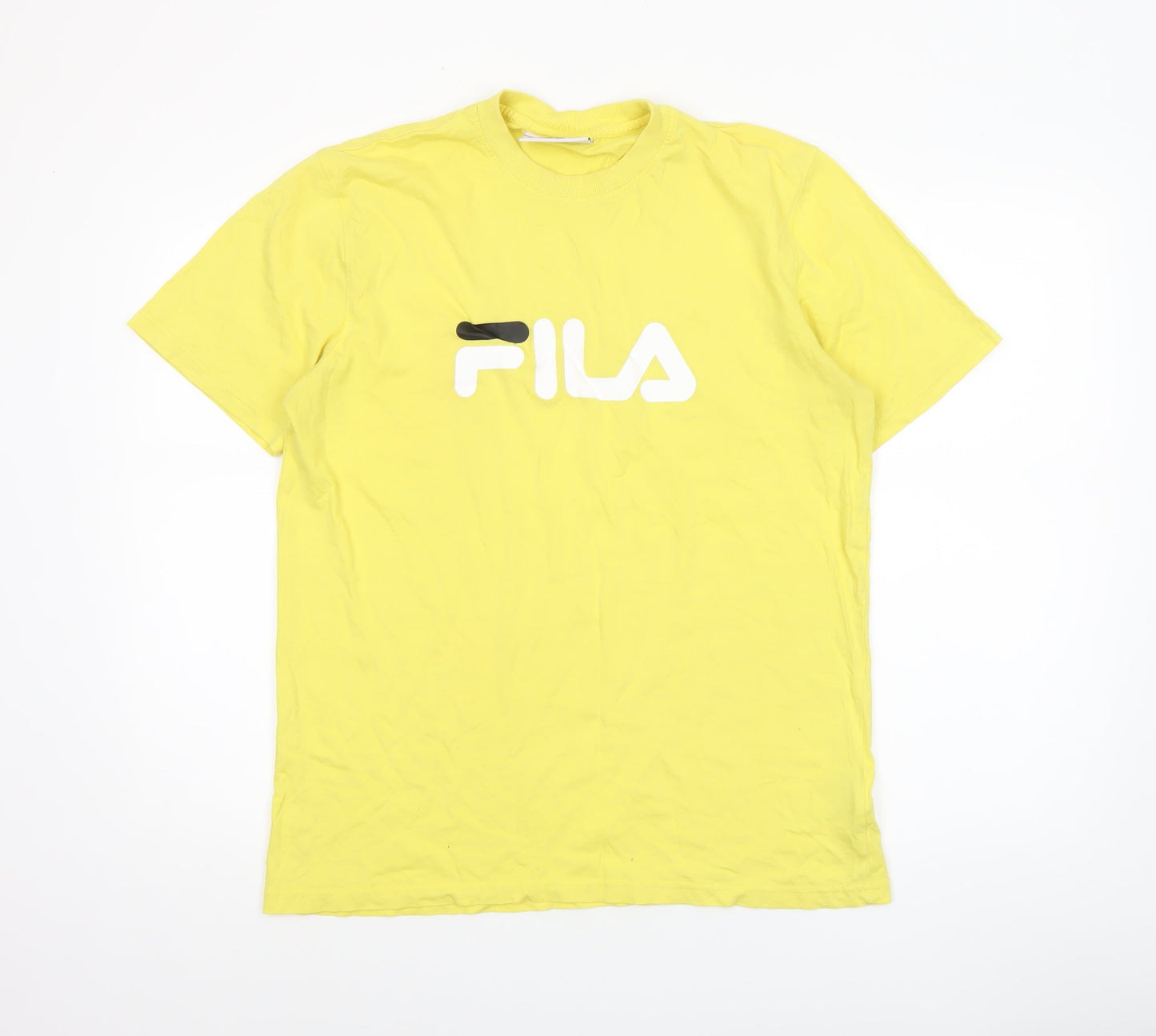 FILA Mens Yellow Short Sleeve Crew Neck Cotton Sports T-Shirt M