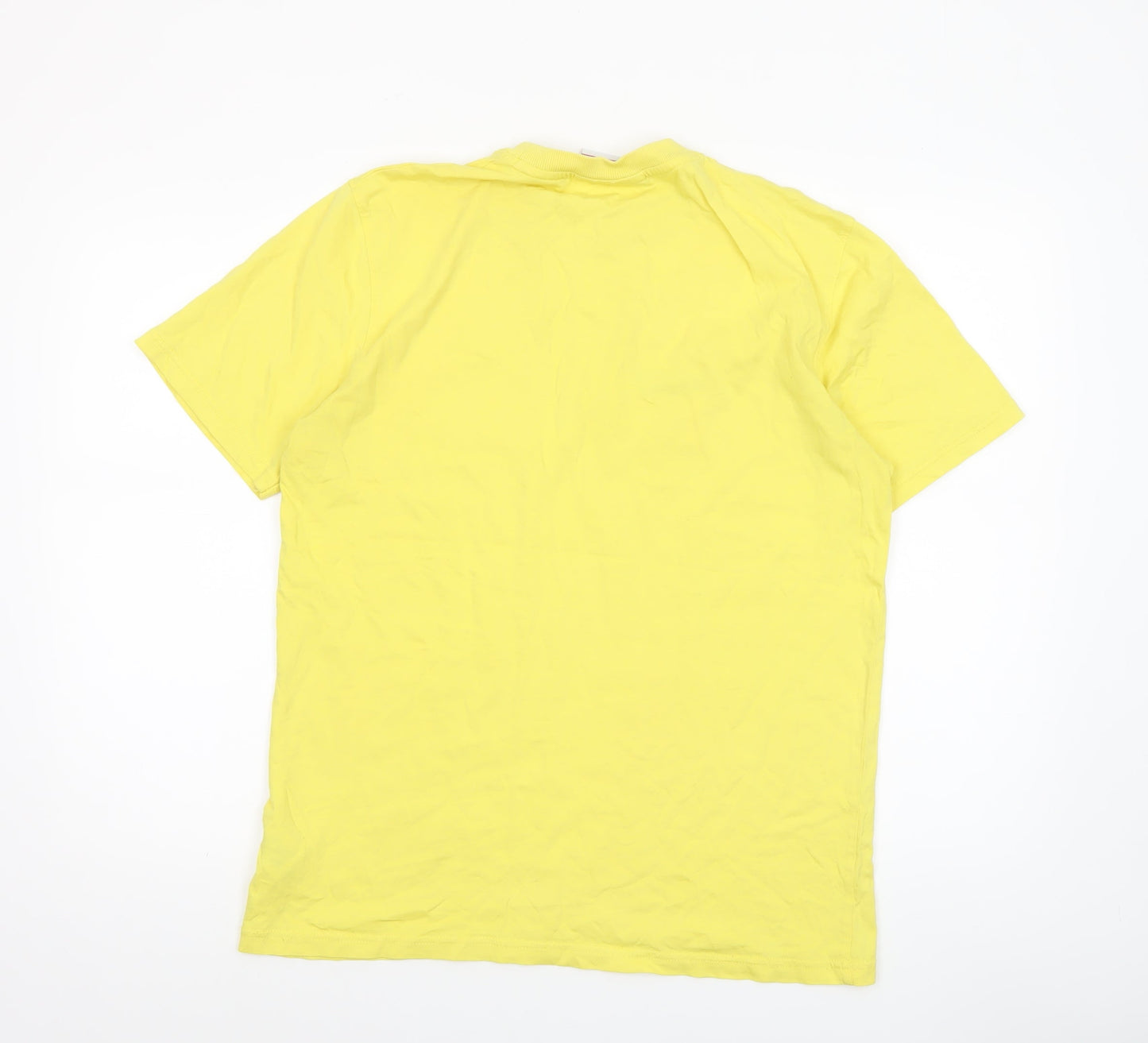 FILA Mens Yellow Short Sleeve Crew Neck Cotton Sports T-Shirt M