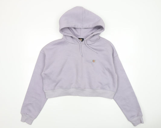 Dickies Women’s Lilac Cropped Pullover Hoodie Medium Cotton Blend