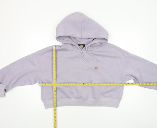 Dickies Women’s Lilac Cropped Pullover Hoodie Medium Cotton Blend