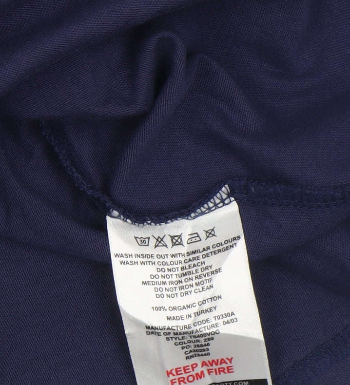 Lyle & Scott Men's Navy Blue Short Sleeve Organic Cotton Crew Neck T-Shirt Size L