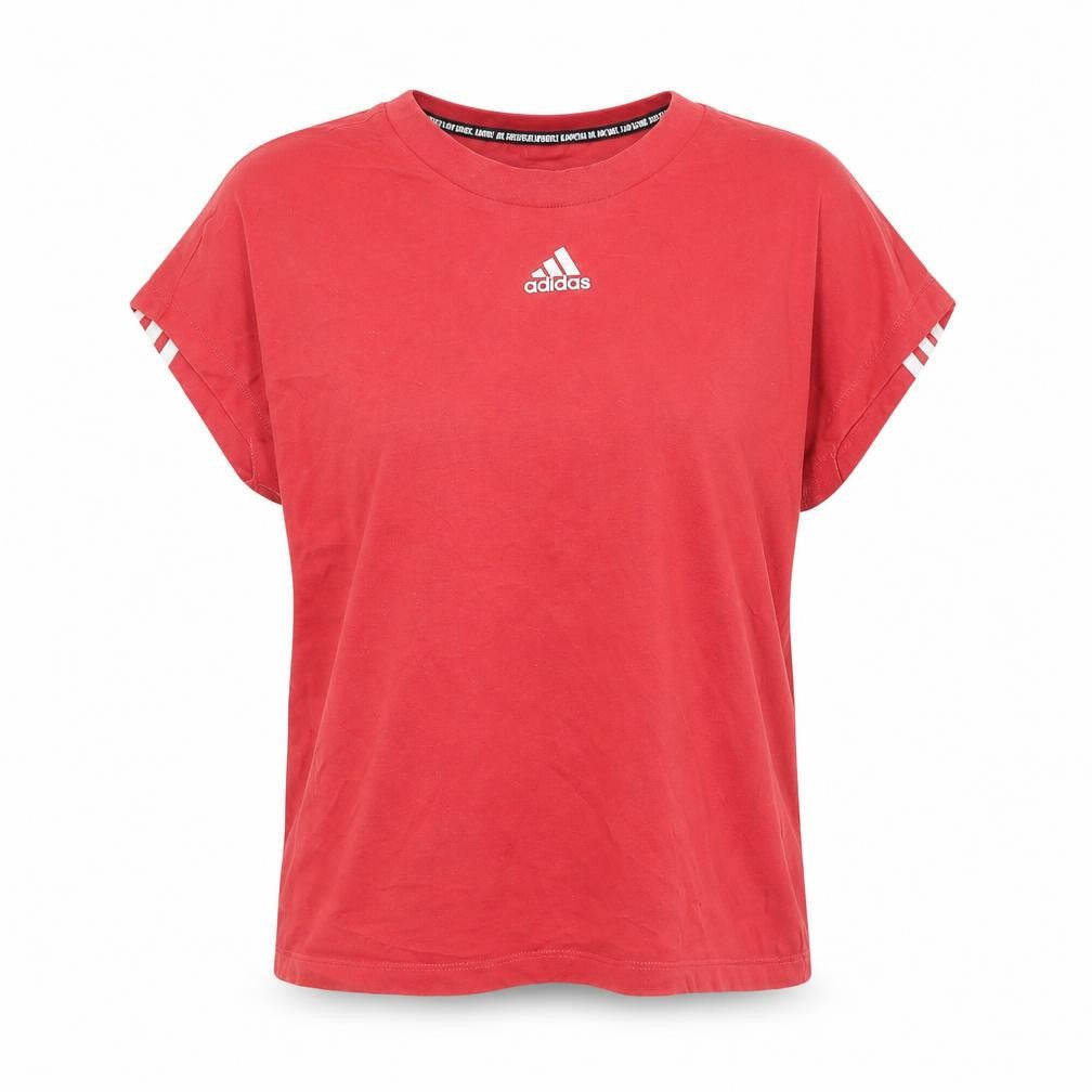Adidas Women's Red Short Sleeve Cotton Sports T-Shirt Size S