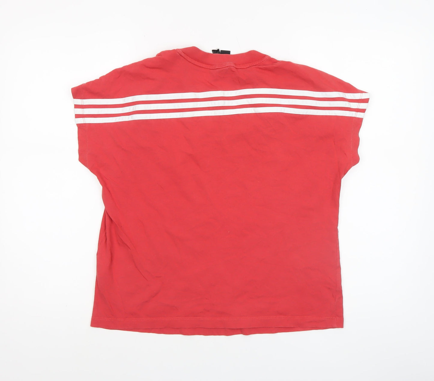 Adidas Women's Red Short Sleeve Cotton Sports T-Shirt Size S