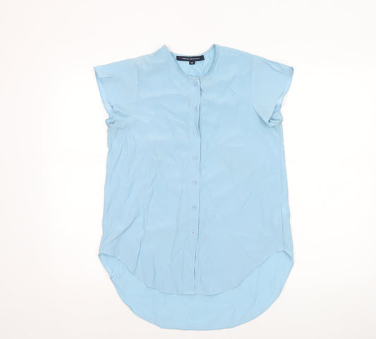 French Connection Women's Blue Button-Up Short Sleeve Blouse XS