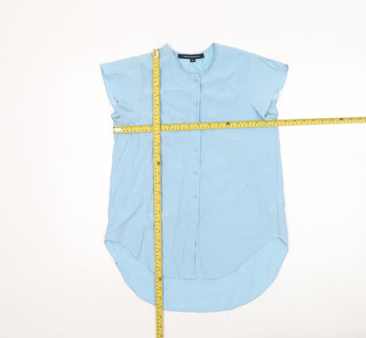 French Connection Women's Blue Button-Up Short Sleeve Blouse XS