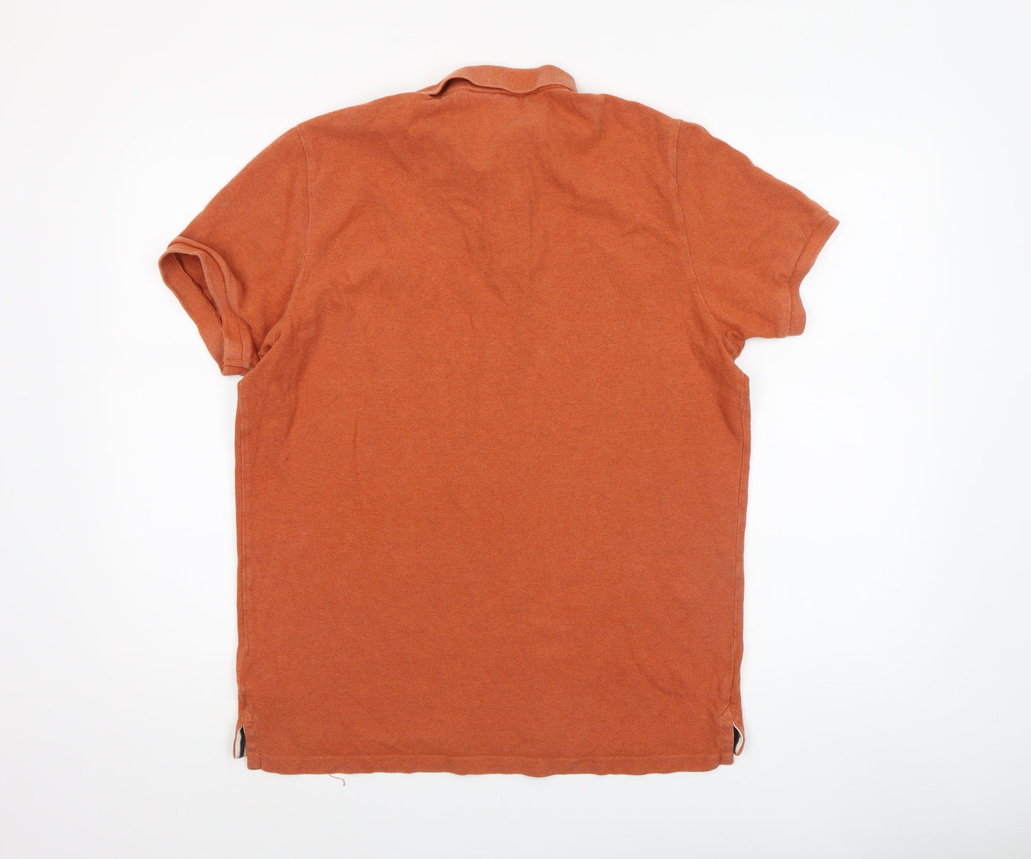 Superdry Men's Orange Cotton Polo Shirt XL Athletic Logo Classic Fit