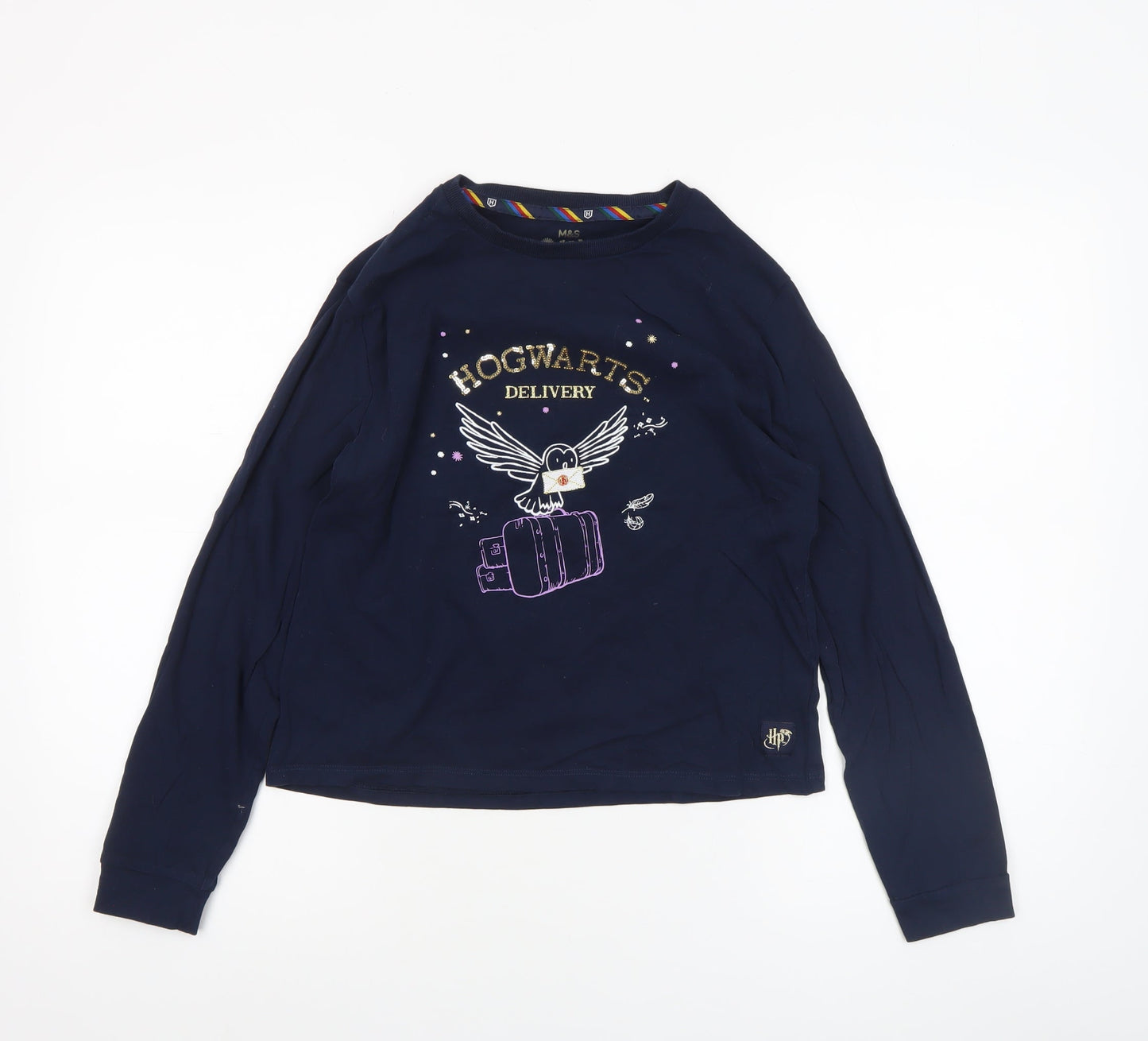 Marks and Spencer Girls Blue Harry Potter Long Sleeve Pullover T-Shirt 12-13 Years