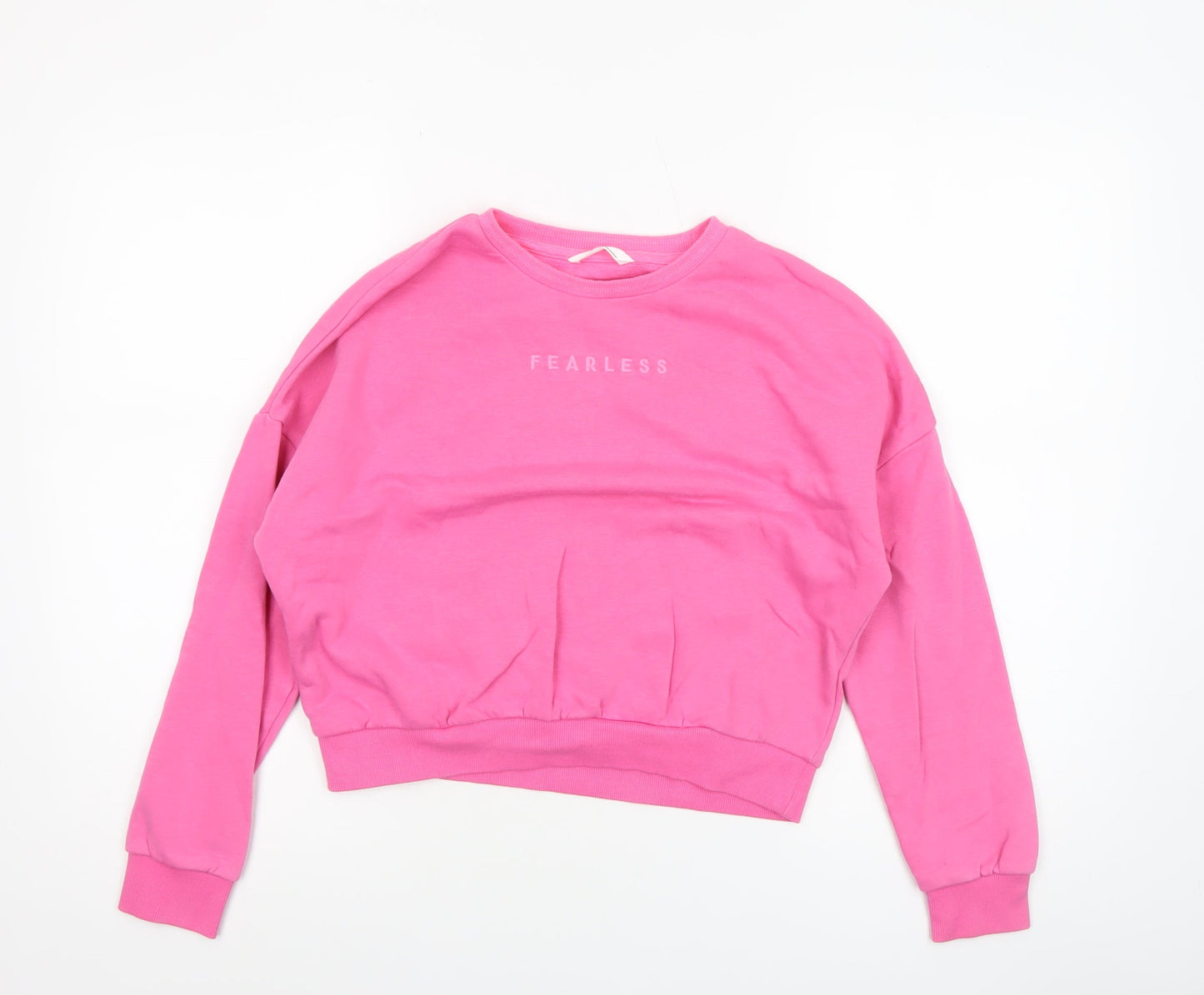 Marks and Spencer Girls Pink Fearless Logo Sweatshirt 12 Years Pullover