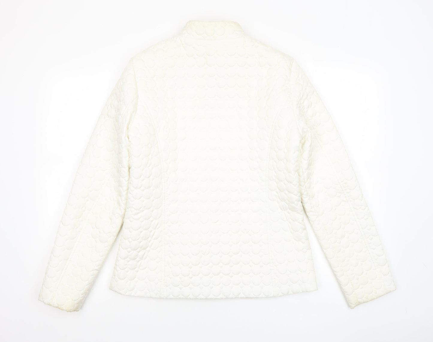 Gallery Women Ivory Quilted Lightweight Jacket UK 10 Zip Pockets