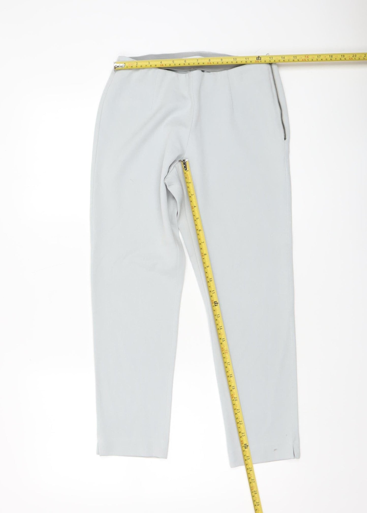 Gallery Women’s Grey Slim Fit Stretch Zip Trousers Size 10