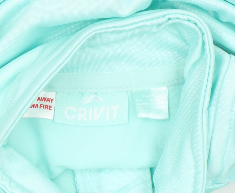 Crivit Girls Blue Long Sleeve 1/4 Zip Sports Top 11-12 Years