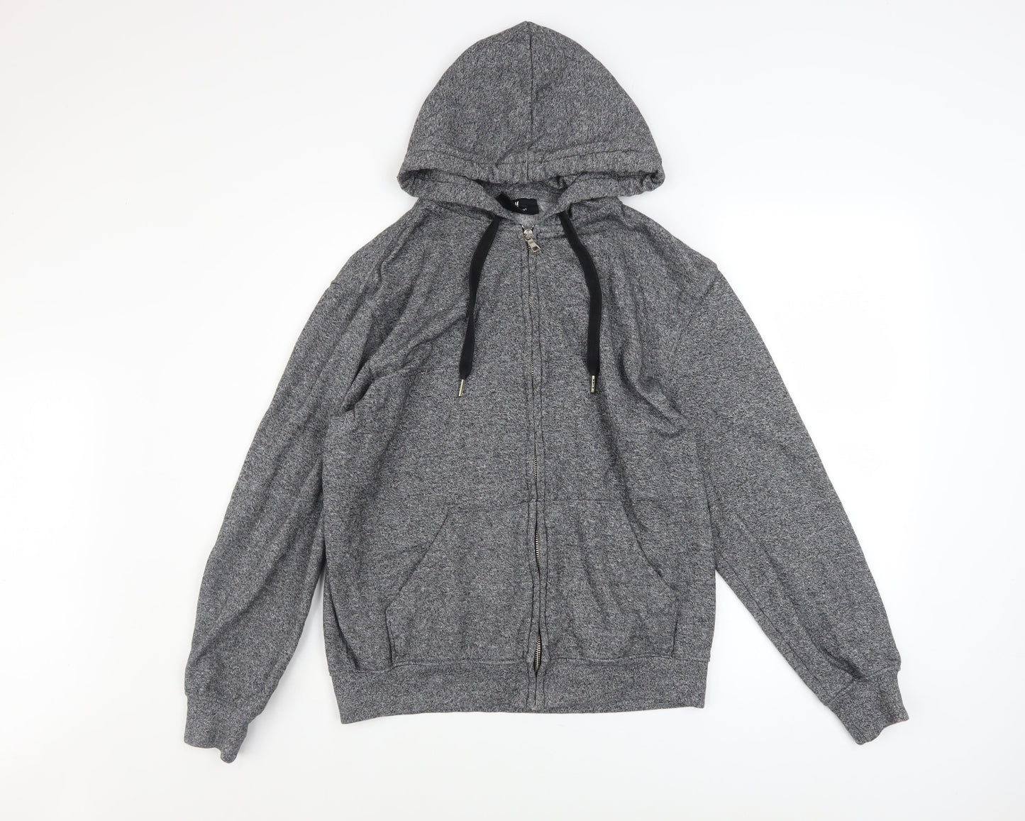 H&M Men's Grey Full Zip Hoodie Sweatshirt Regular Fit Size S