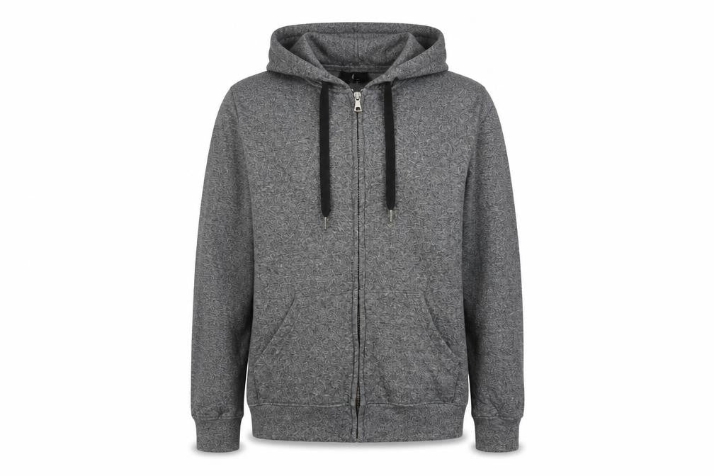 H&M Men's Grey Full Zip Hoodie Sweatshirt Regular Fit Size S
