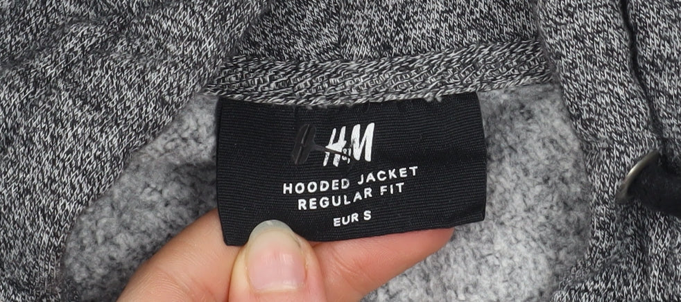 H&M Men's Grey Full Zip Hoodie Sweatshirt Regular Fit Size S