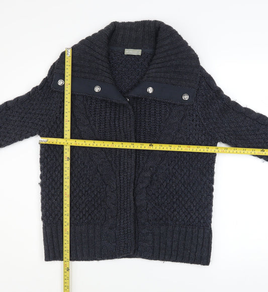 Marks and Spencer Per Una Women's Navy Cable-Knit Cardigan Size S