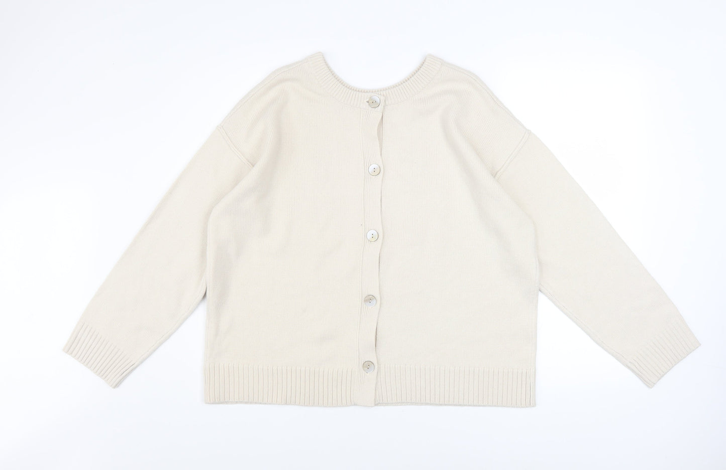 GU Women’s Ivory Knit Button Up Cardigan XL Relaxed Fit