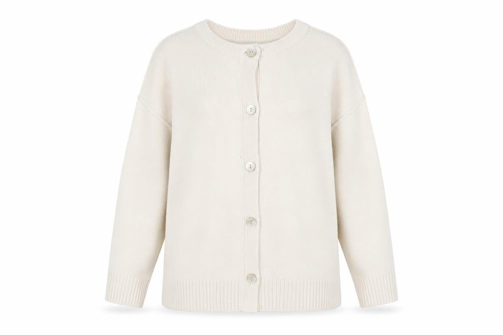 GU Women’s Ivory Knit Button Up Cardigan XL Relaxed Fit
