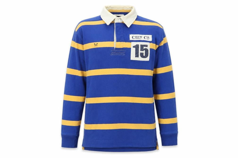 Crew Clothing Co. Men's Blue Striped Rugby Sweatshirt Medium