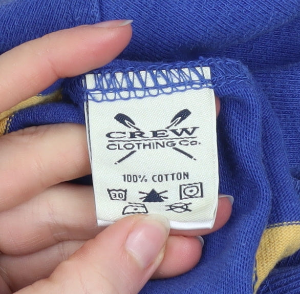 Crew Clothing Co. Men's Blue Striped Rugby Sweatshirt Medium