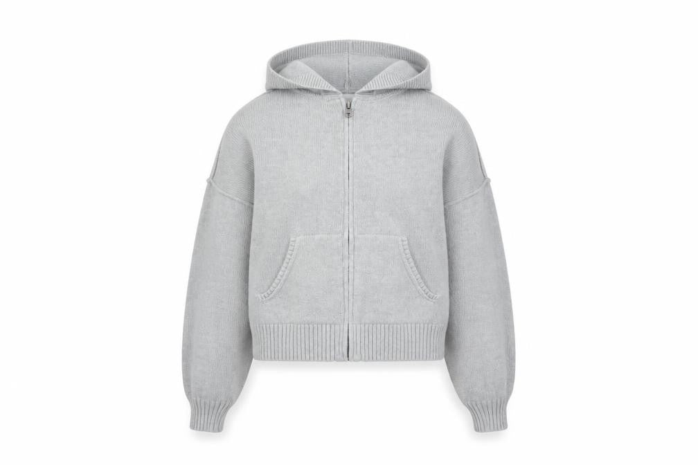 Hollister Womens Grey Full Zip Hoodie XS Cotton Blend Hooded Sweatshirt