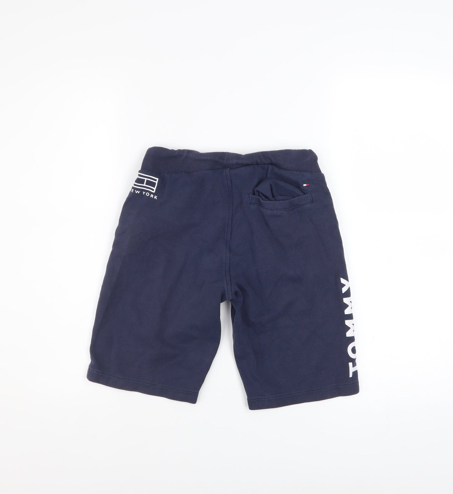 Tommy Hilfiger Boys Blue Sweat Shorts Size 12 Years Drawstring Logo