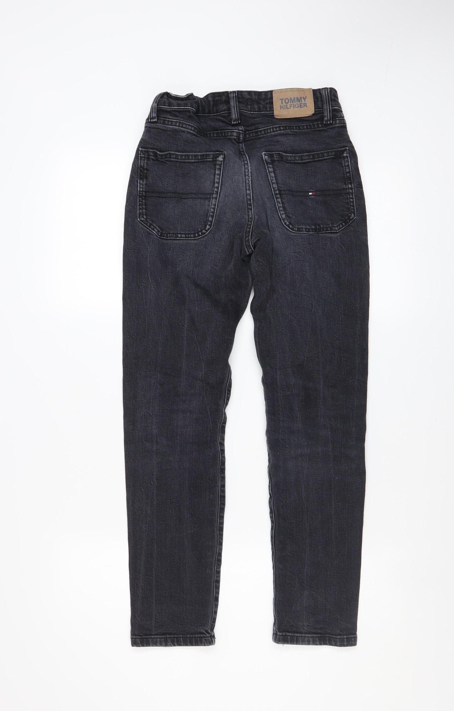 Tommy Hilfiger Boys Black Slim Fit Denim Jeans Size 152 (24 in Waist)