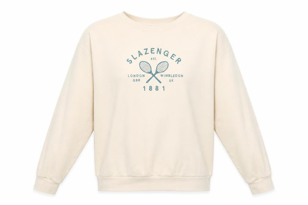 Slazenger Womens Beige Sweatshirt Size 8 Crew Neck Pullover