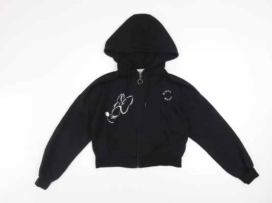 Disney Women’s Black Minnie Mouse Full Zip Hoodie XS 6/8