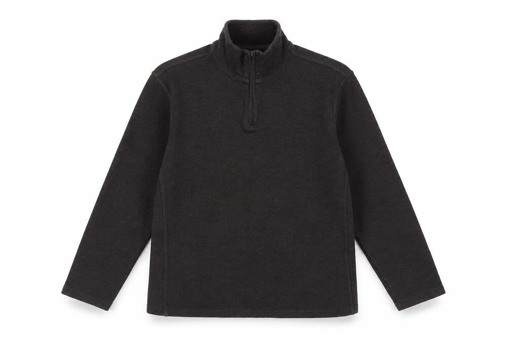 TU Men's Brown 1/4 Zip Fleece Sweatshirt Size L