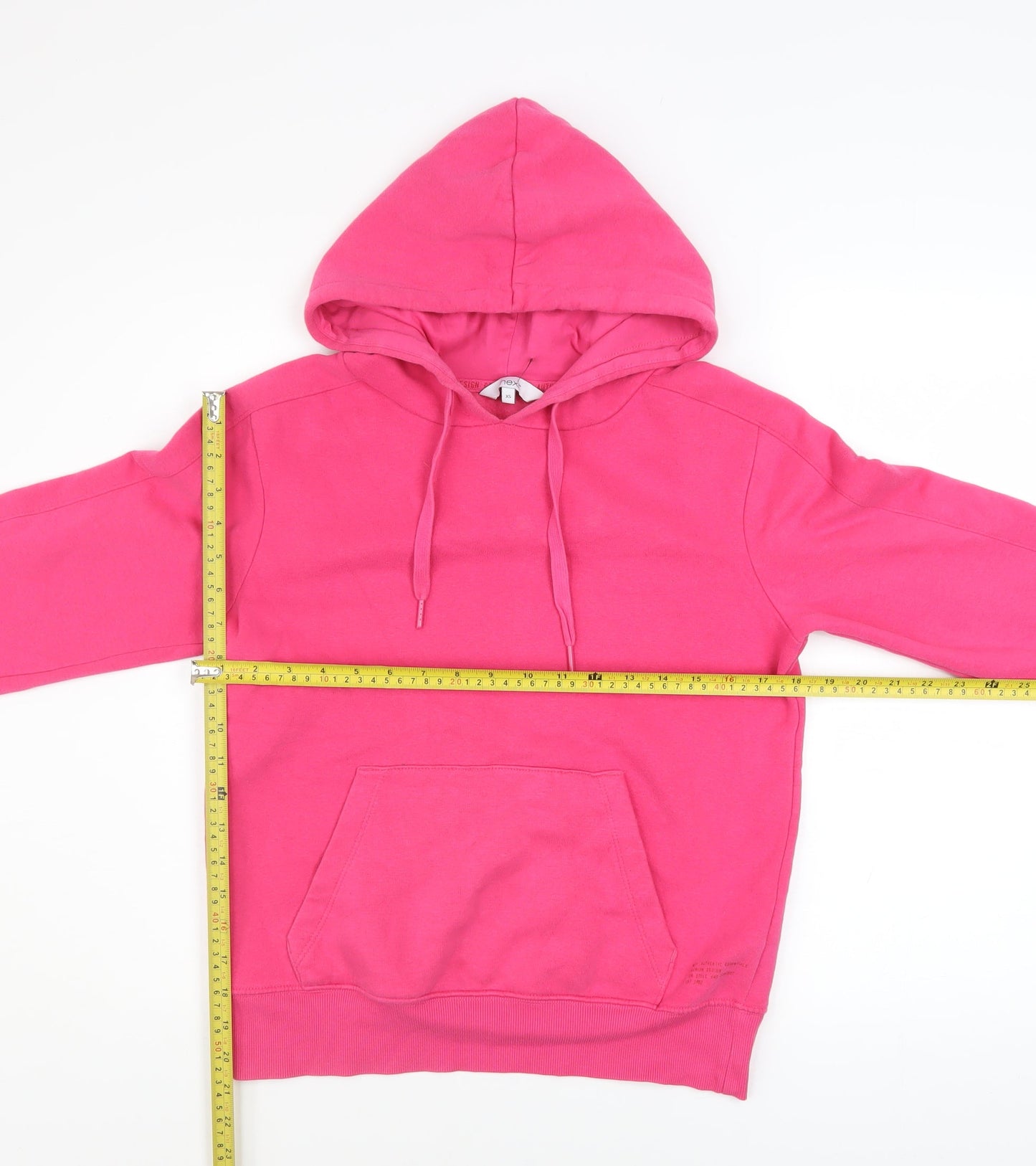 Next Womens Pink XS Pullover Hoodie Cotton Blend Casual