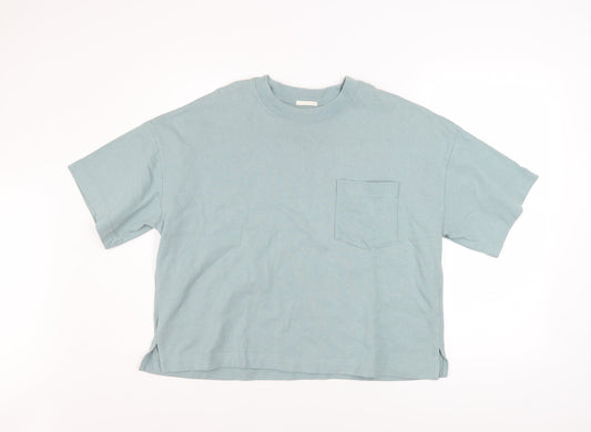 GU Women Blue XL Basic Cotton Short Sleeve T-Shirt