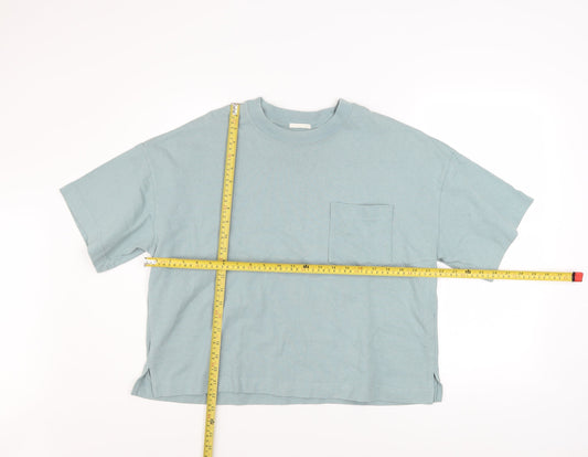 GU Women Blue XL Basic Cotton Short Sleeve T-Shirt