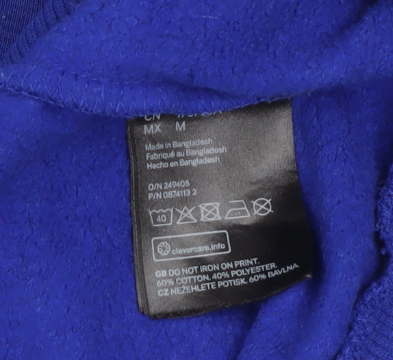 H&M Divided Women's Blue Cropped Pullover Sweatshirt Medium