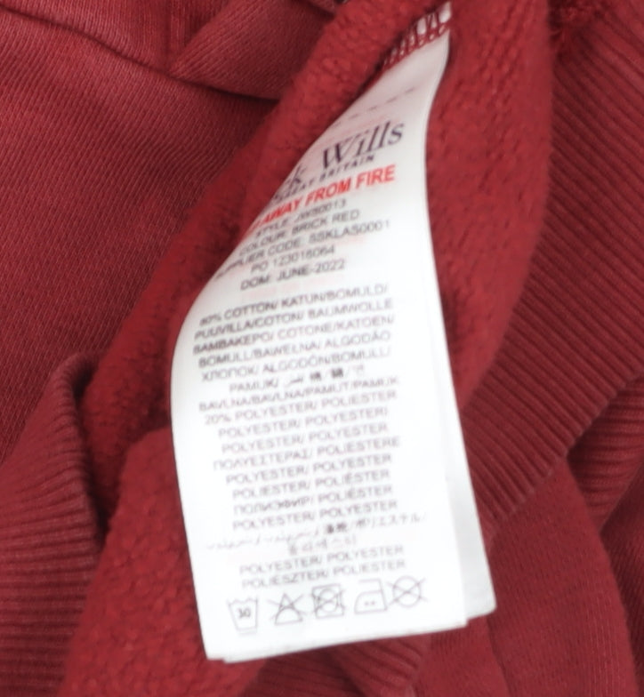 Jack Wills Boys Red Pullover Hoodie 7-8 Years Hooded Sweatshirt