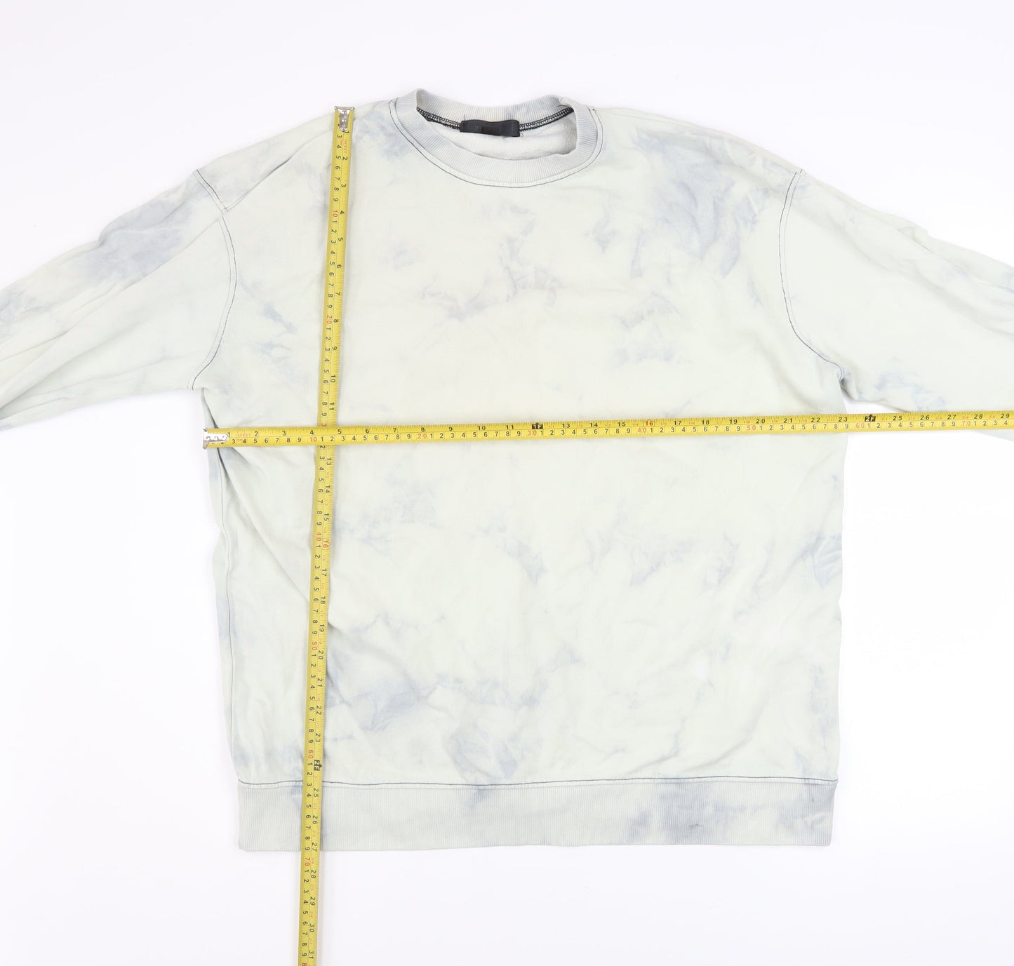 Marks and Spencer Womens Grey Tie Dye Cotton Pullover Sweatshirt UK 10