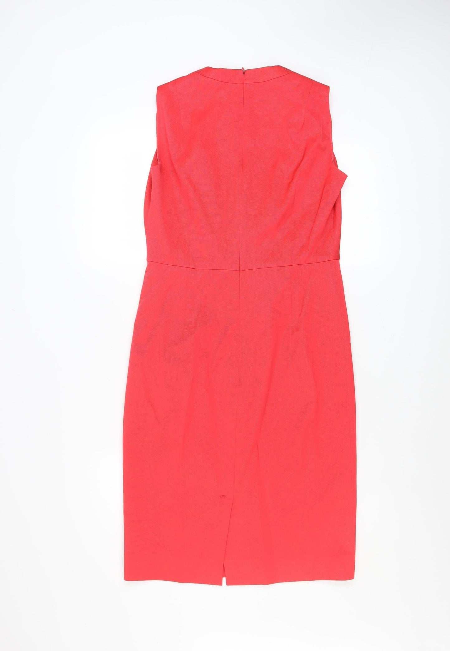 Paule Ka Women Red V-Neck Sheath Knee Length Dress Size 12