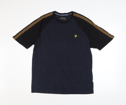 Lyle & Scott Men's Navy Crew Neck Short Sleeve T-Shirt Size L Cotton