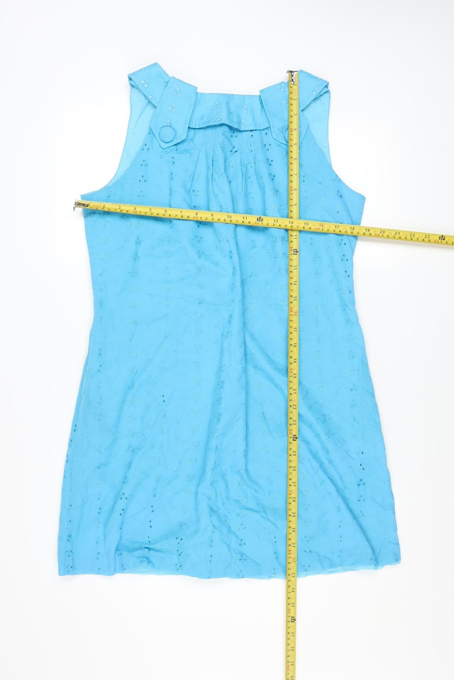 Sasha Womens Blue Cotton Sleeveless Shift Dress Size 14