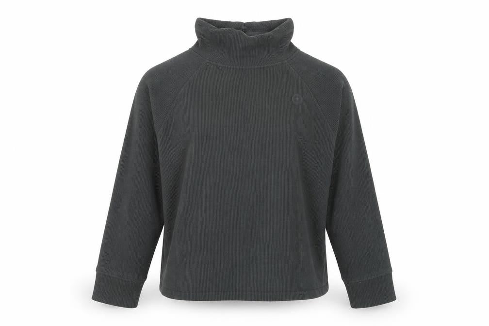 Gym+Coffee Womens Khaki Small Pullover Sweatshirt High Neck Recycled Polyester