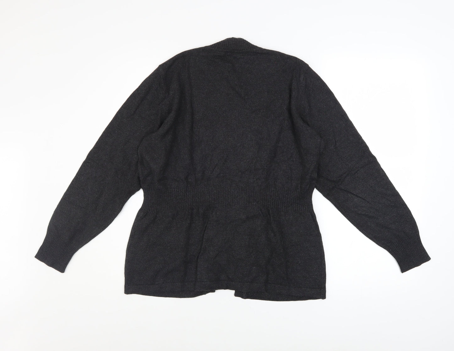 Rabe Womens Black Geometric Belted Cardigan Size 12